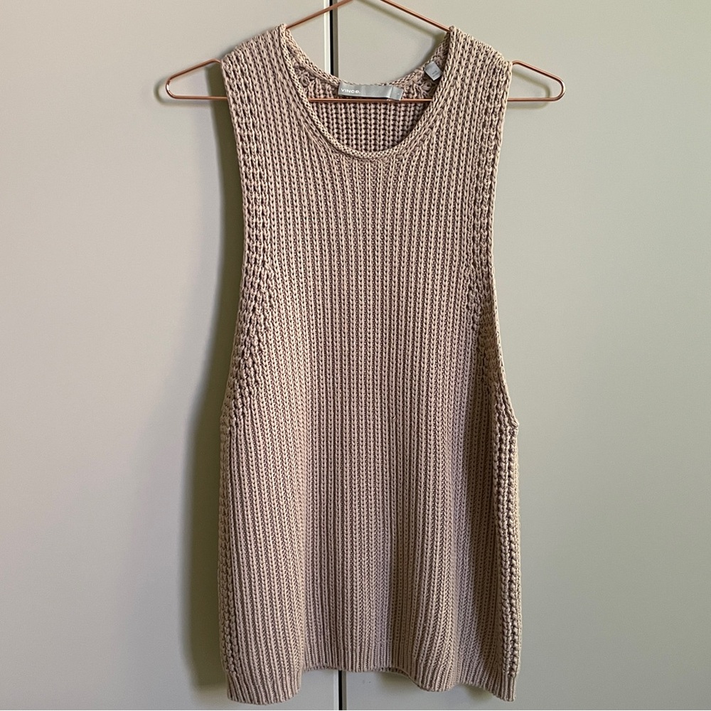 Vince Cotton Knit Sleeveless Sweater